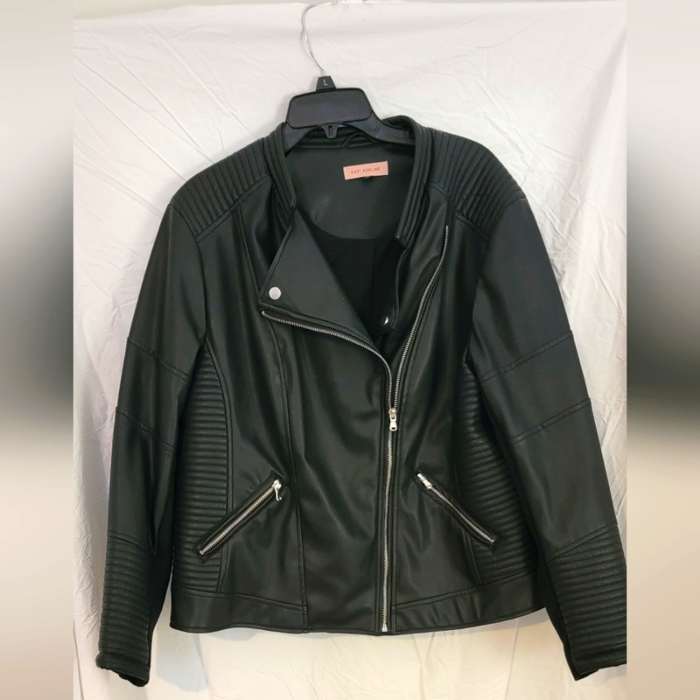Faux leather motorcycle jacket size 2x